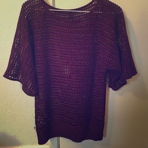 Mesh knit maroon sweater by Massini S